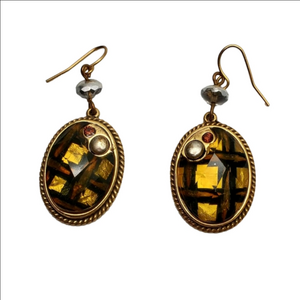 Chico's French Wire Back Pierced Multi Colored Oval Earrings